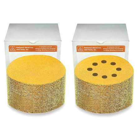 Alfa 5in x 8 A180 Hook & Loop Paper Disc Gold Aluminum Oxide VDAG51808